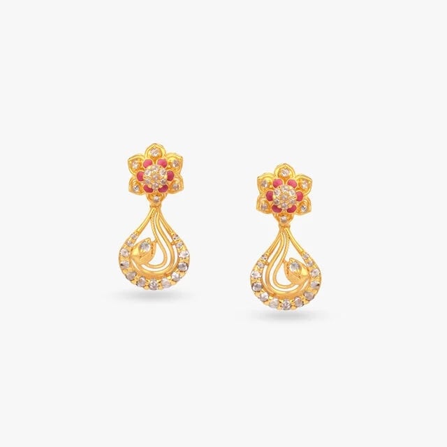 Meandering Jasmine Gold Drop Earrings,,hi-res image number null