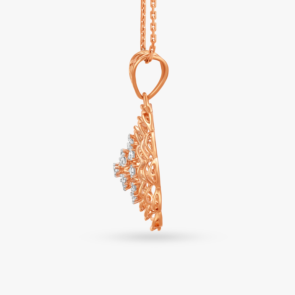 Poised Floral Diamond Pendant and Earrings Set,,hi-res image number null