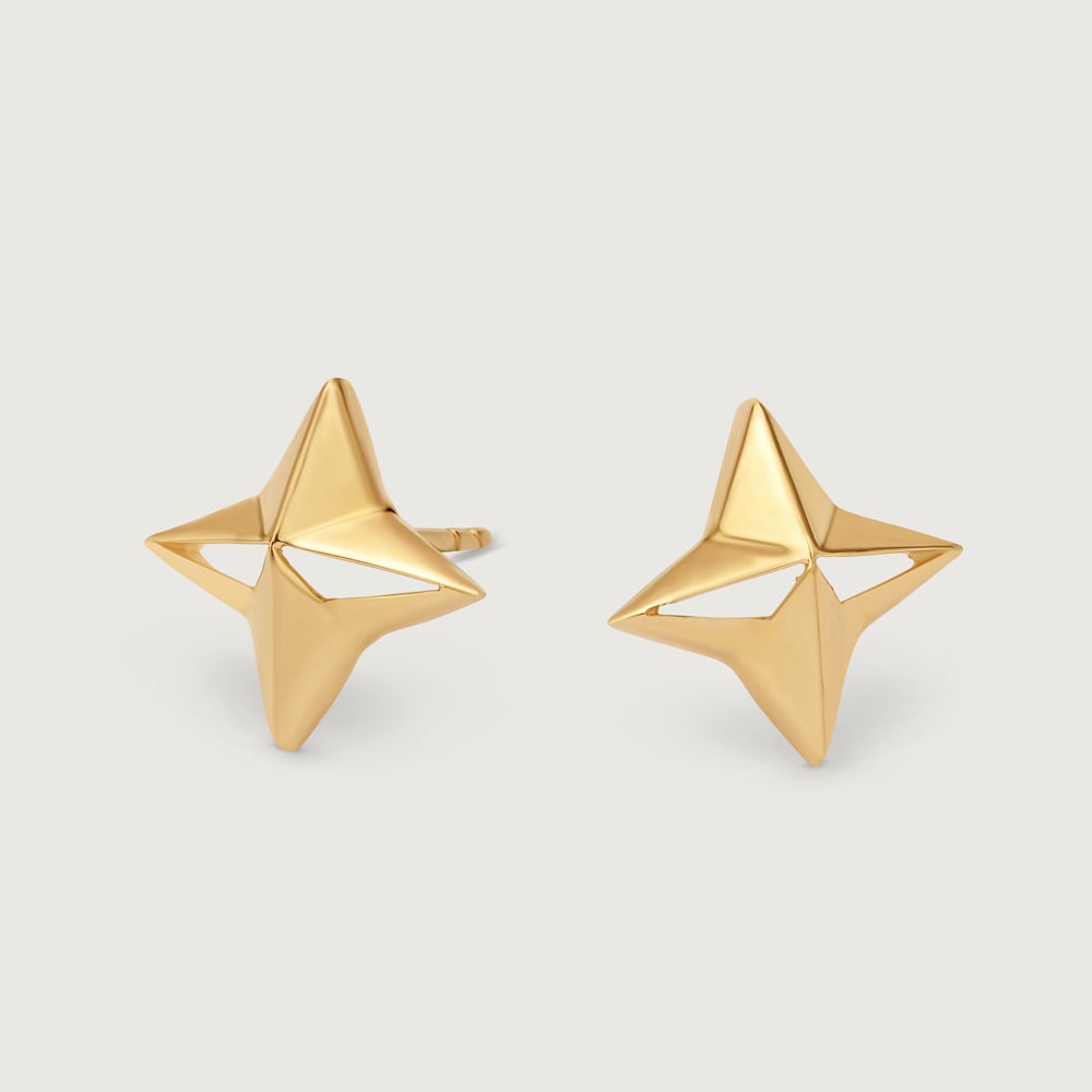 Star struck Symphony 14KT Gold Stud Earrings,,hi-res image number null