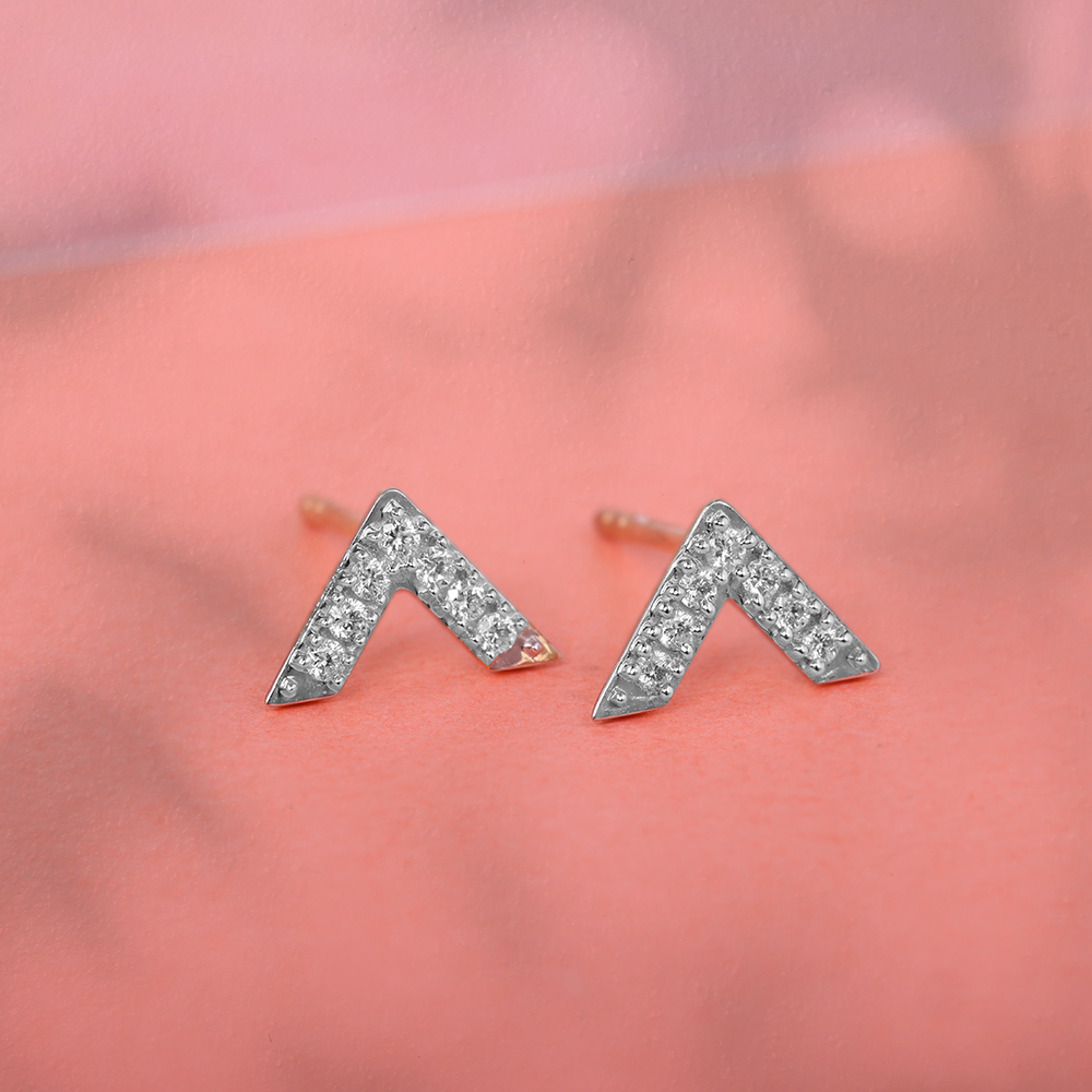 14KT Yellow Gold Radiant Summit Diamond Earrings,,hi-res image number null