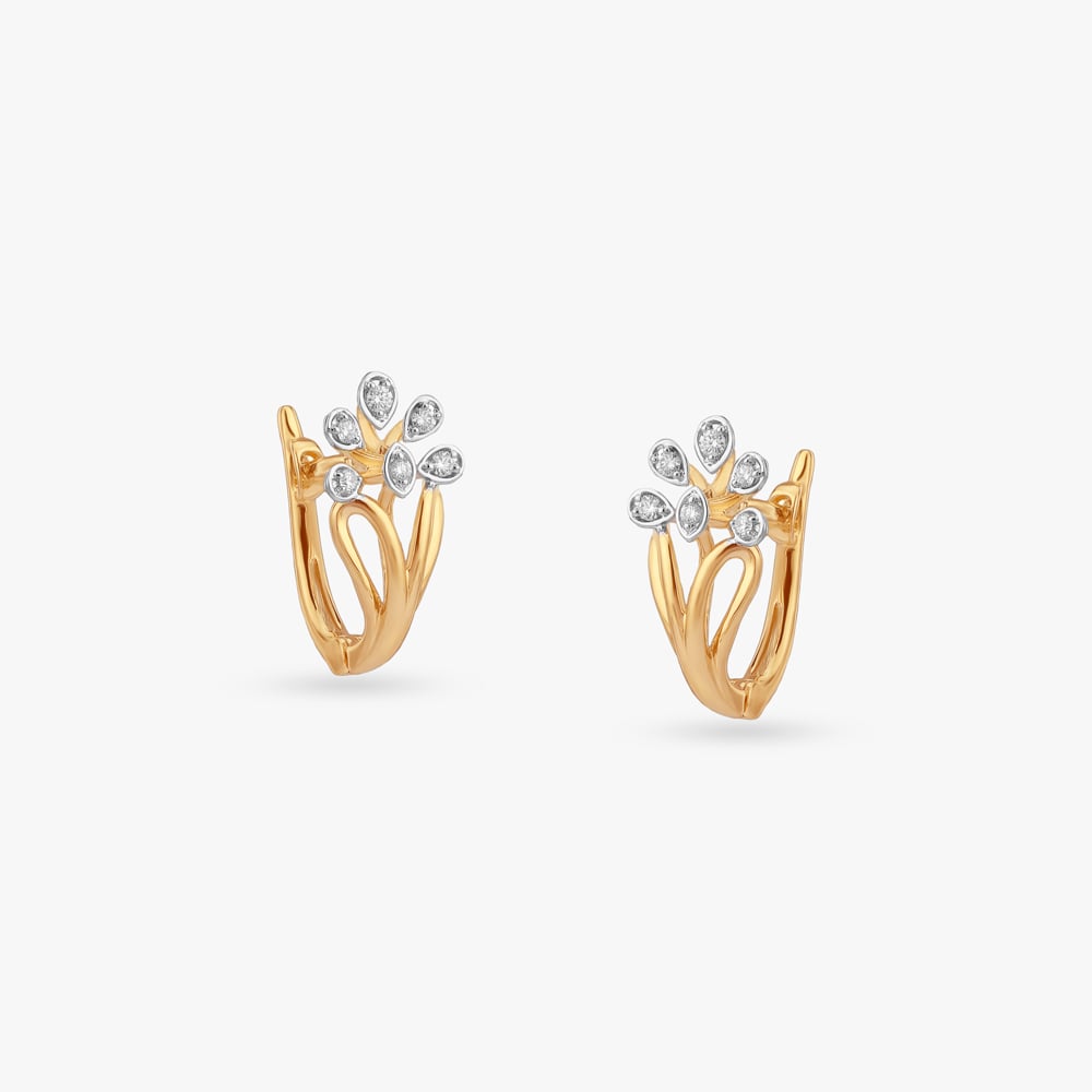 

Floral Drift Diamond Hoop Earrings