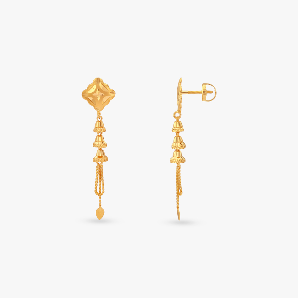 

Clover Cascade Gold Drop Earrings