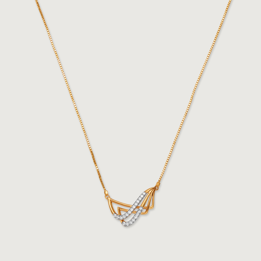 Oceans Rhythm 14 Kt Gold & Diamond Pendant with Chain,,hi-res image number null