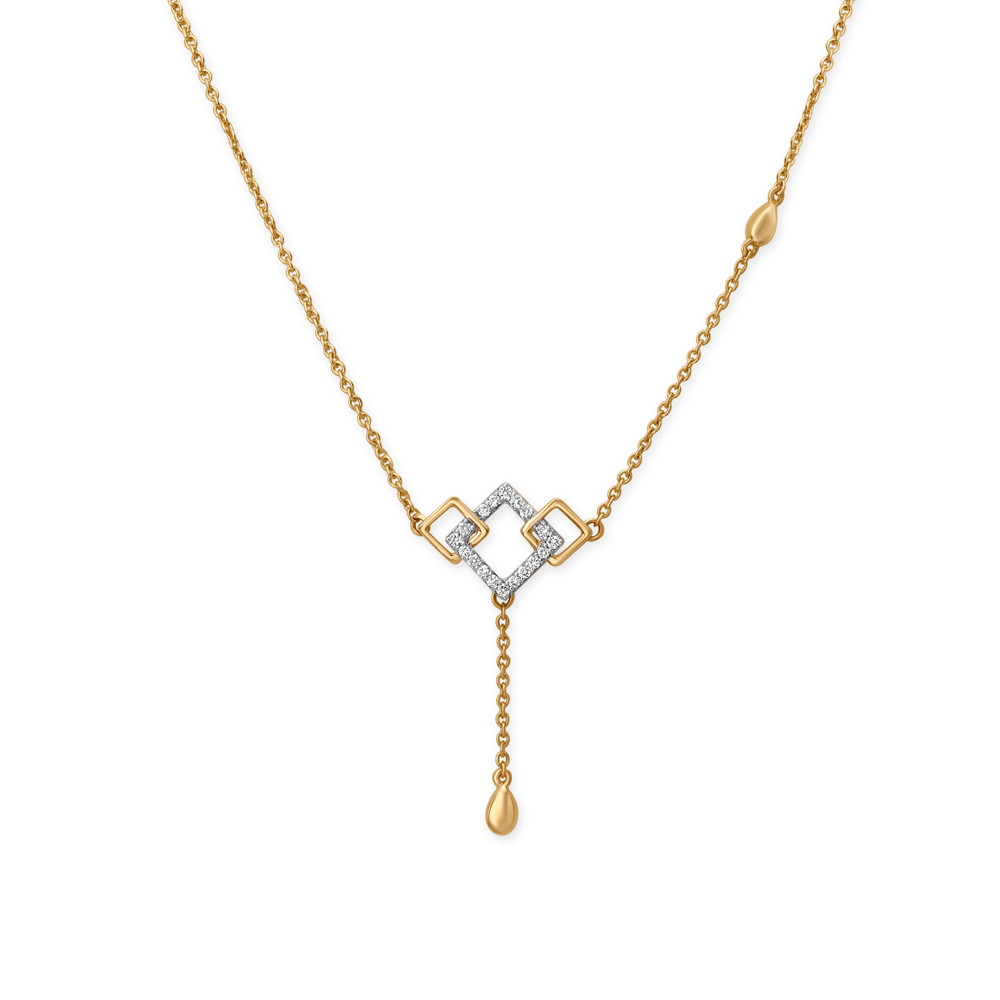 Interlinked Geometric Diamond Necklace,,hi-res image number null