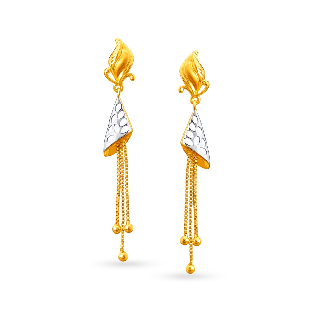 Glossy Gold Drop Earrings,,hi-res image number null