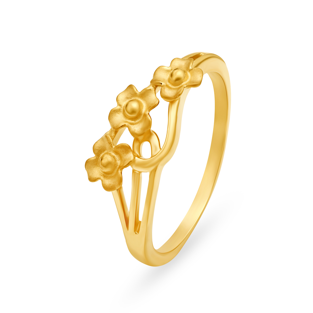 Adorable 22 Karat Yellow Gold  Floral Finger Ring,,hi-res image number null