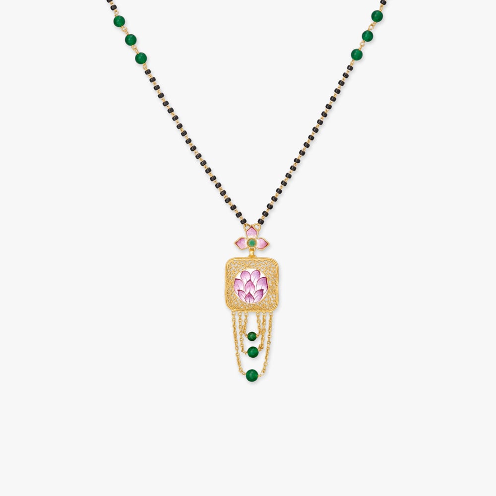 Lotus Cascade Gold Mangalsutra,,hi-res image number null