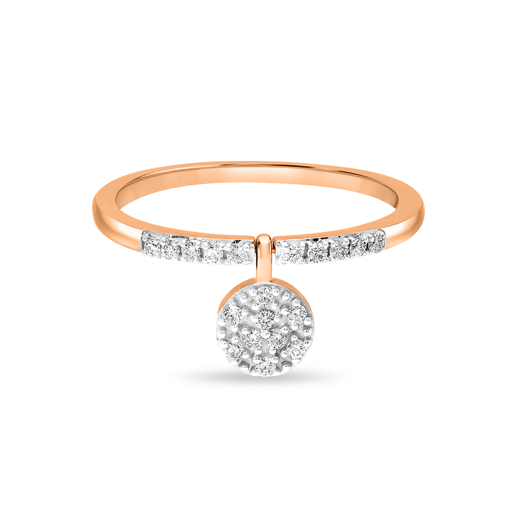 14 KT Rose Gold Reversible Halo Diamond Ring,,hi-res image number null