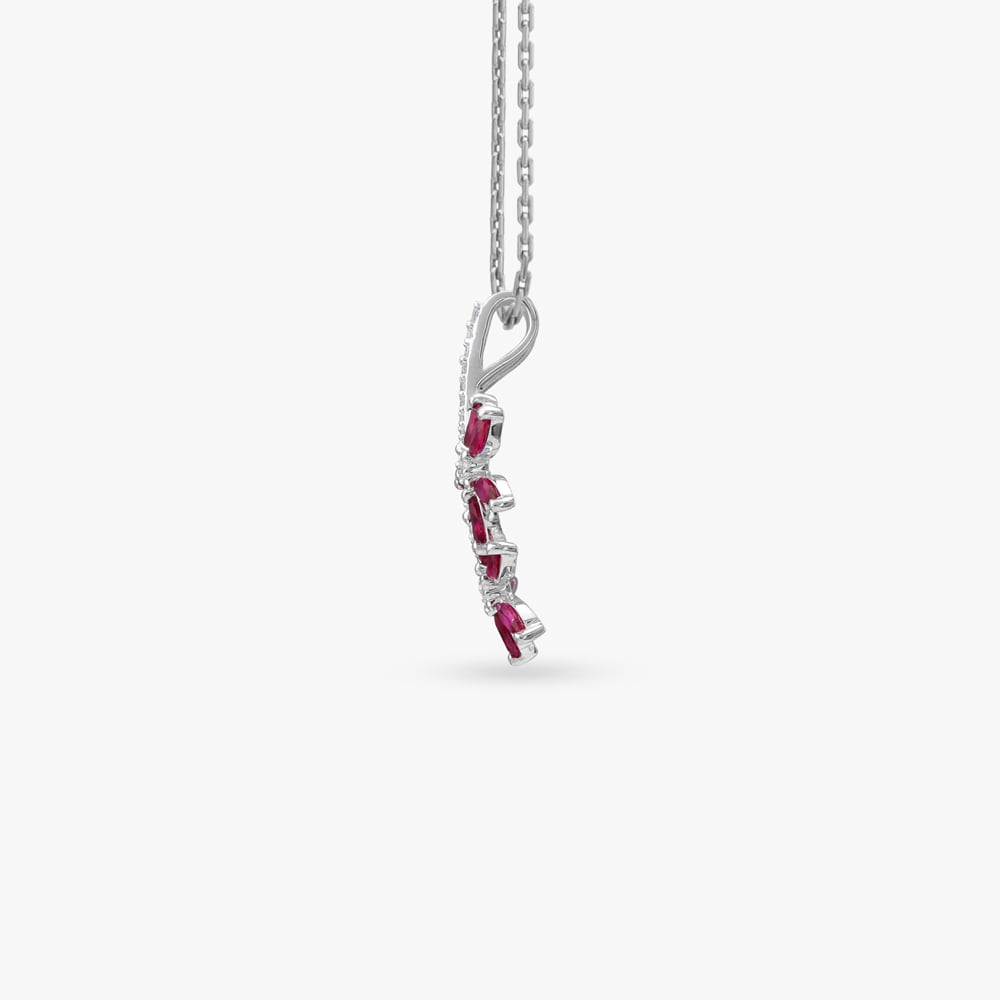 Cascading Crimson Silver Pendant and Earrings Set,,hi-res image number null