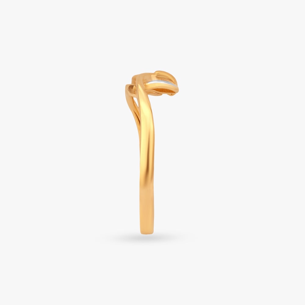 Whispering Leaves Gold Finger Ring,,hi-res image number null
