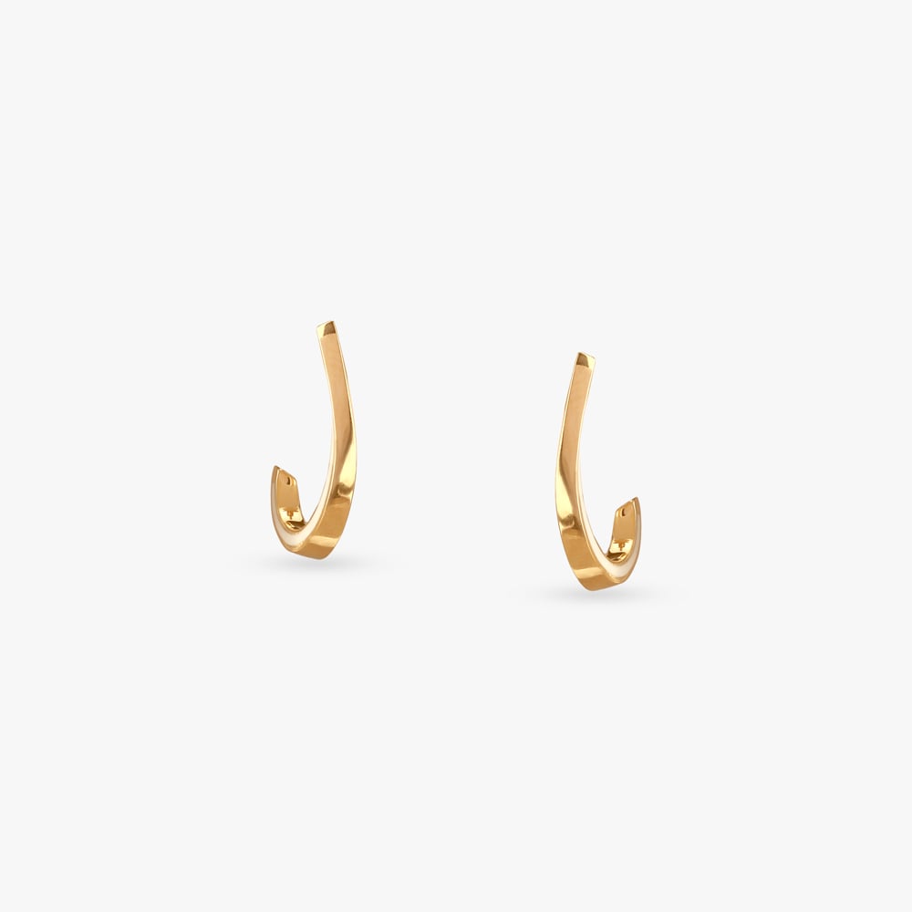 Sway Curve Gold Hoop Earrings,,hi-res image number null