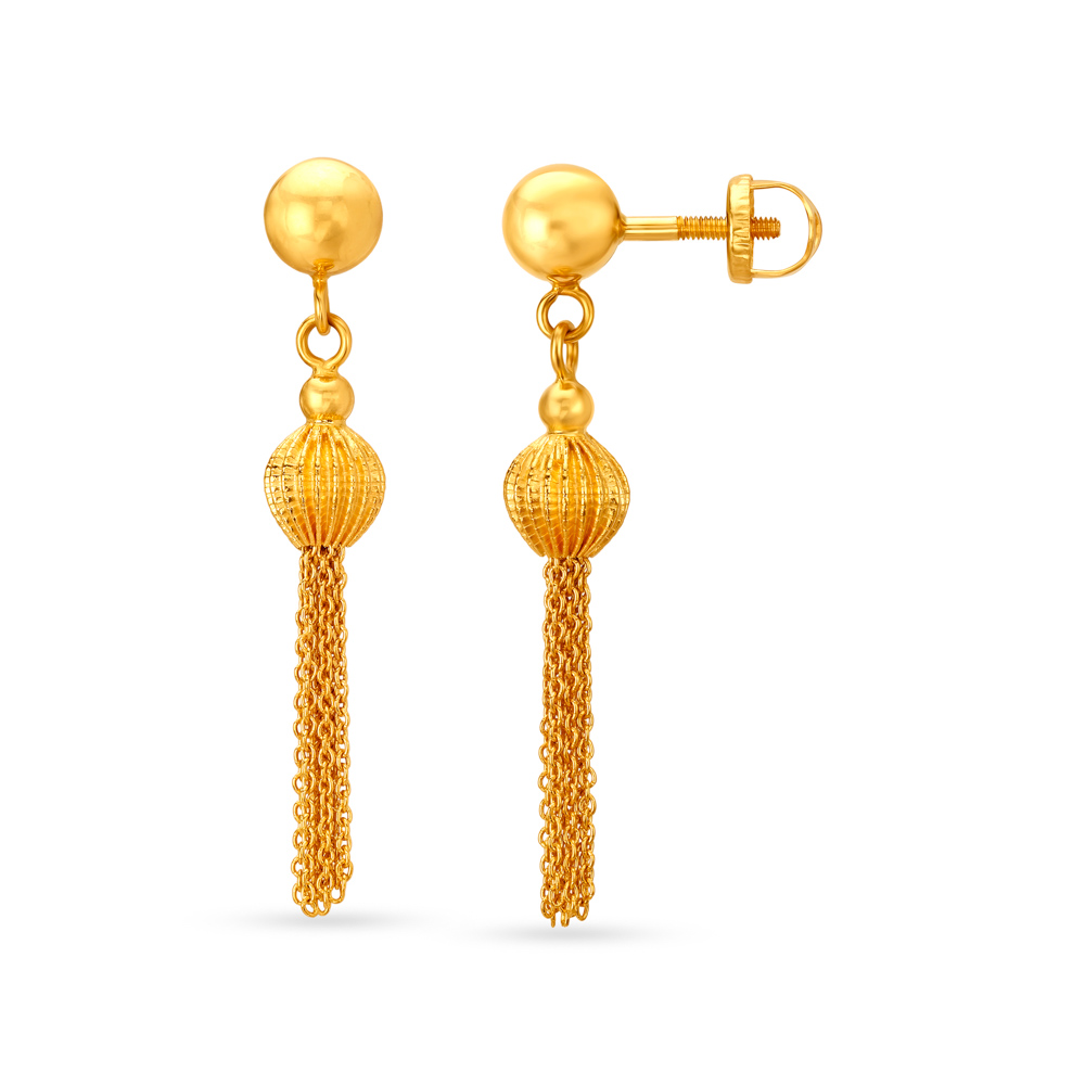 22 Karat Gold Drop Earrings,,hi-res image number null