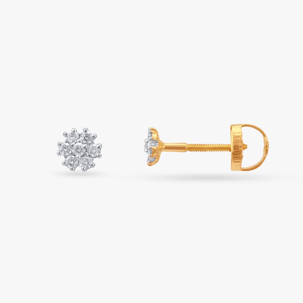 Petal Burst Diamond Stud Earrings,,hi-res image number null