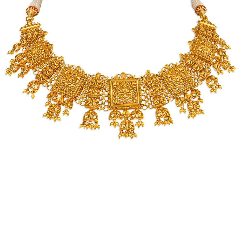 Stunning Gold Necklace Set Perfect for Any Bride,,hi-res image number null