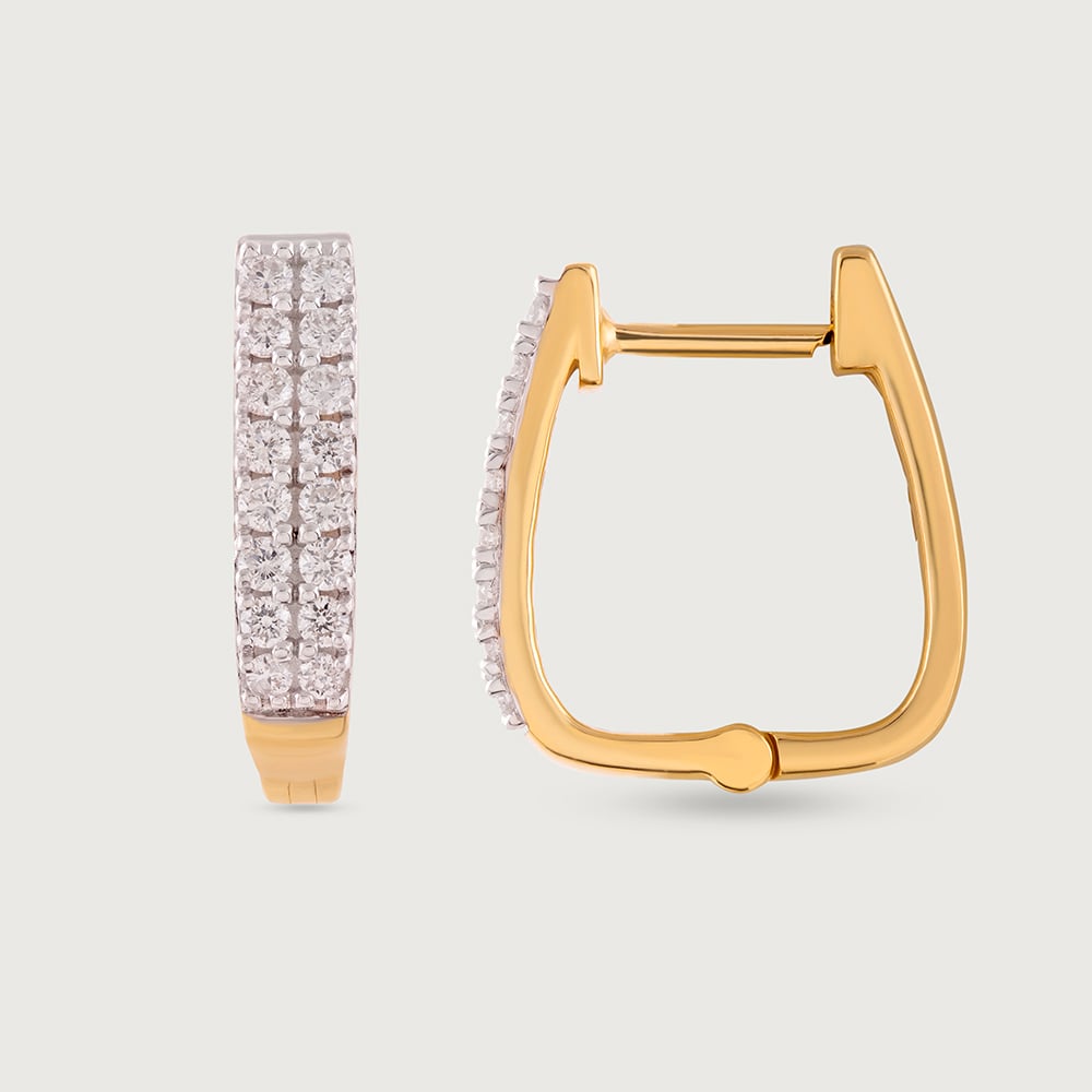 Classic Luxe Gold & Diamond Hoop Earrings,,hi-res image number null