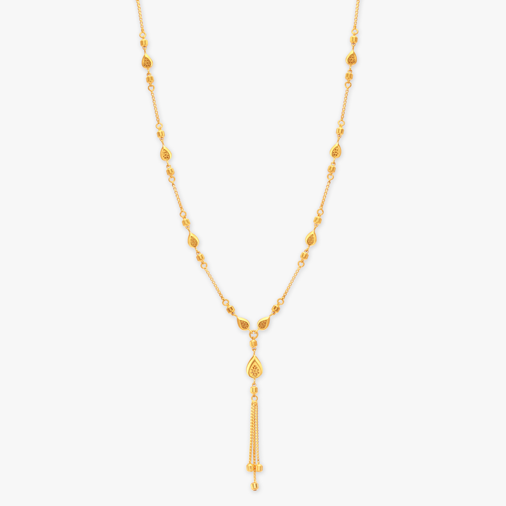 Teardrop Gold Pendant with Chain,,hi-res image number null