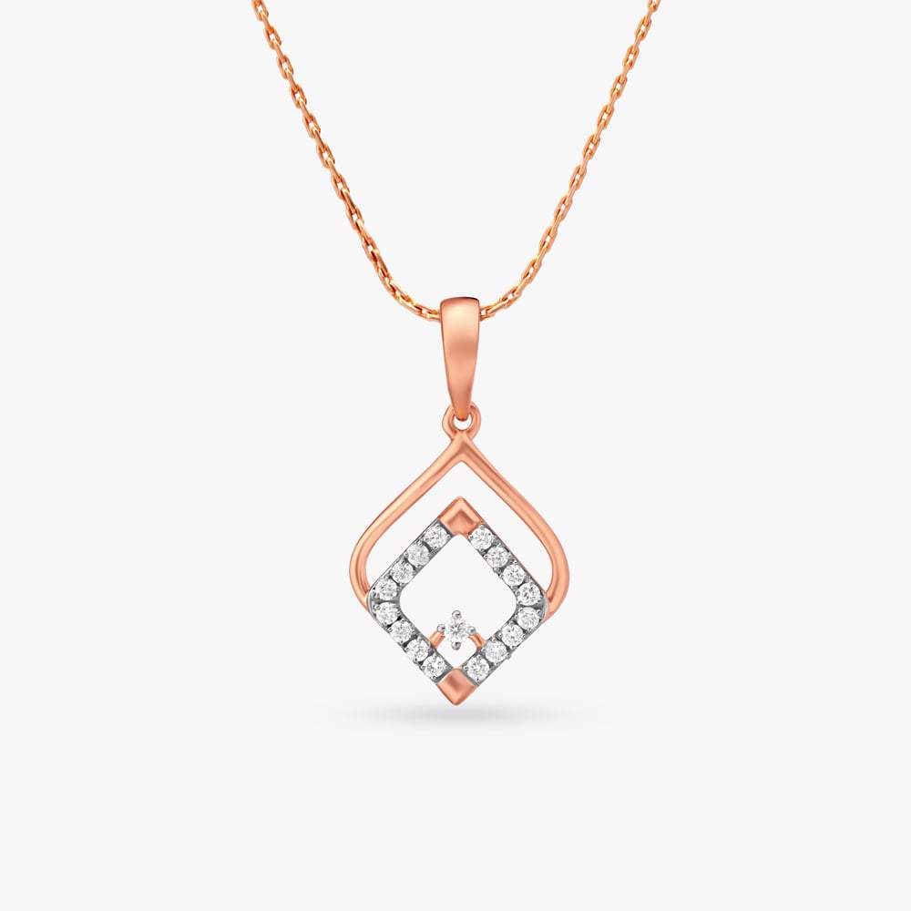 Geometric Pattern Diamond Pendant,,hi-res image number null
