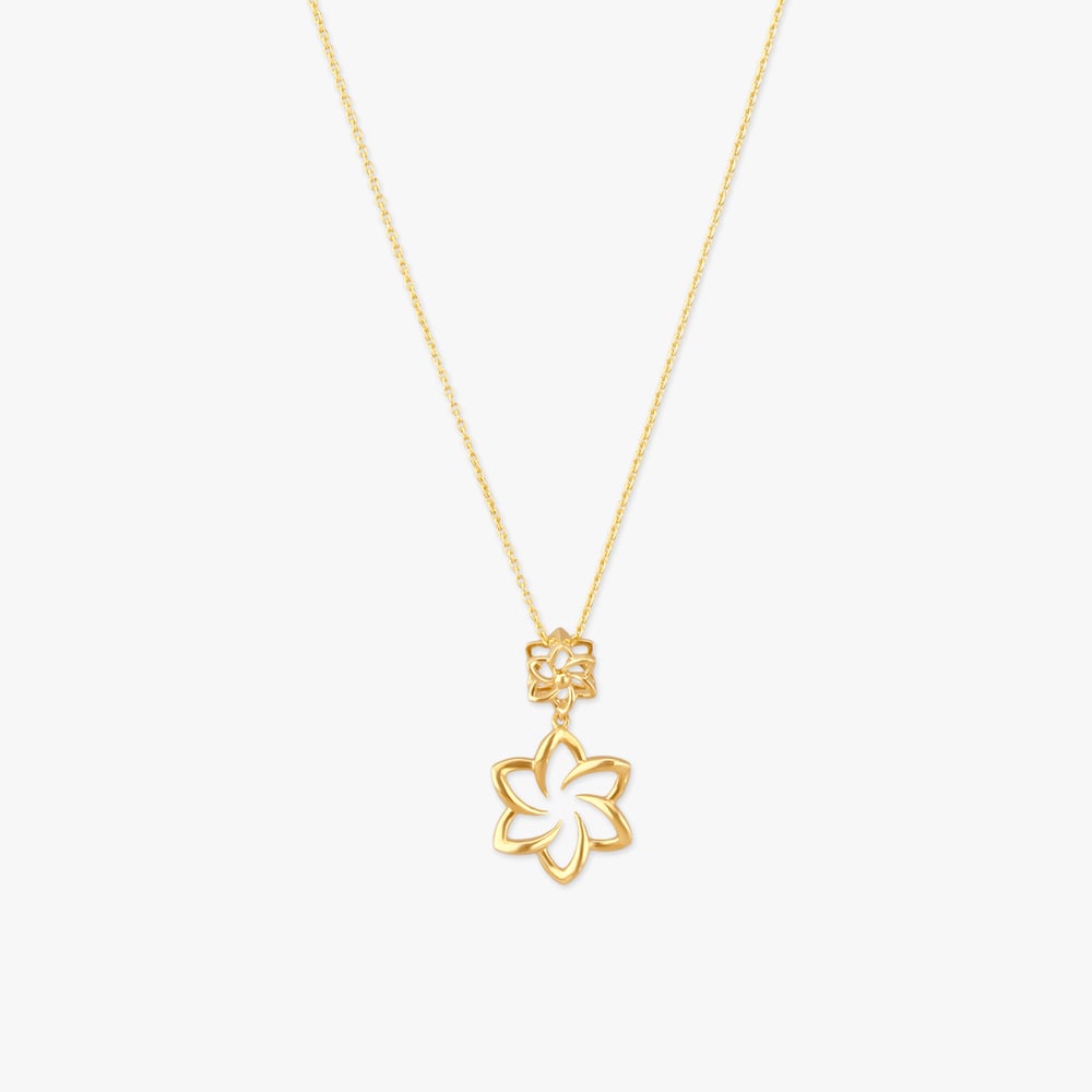 

Twin Bloom Gold Pendant with Chain