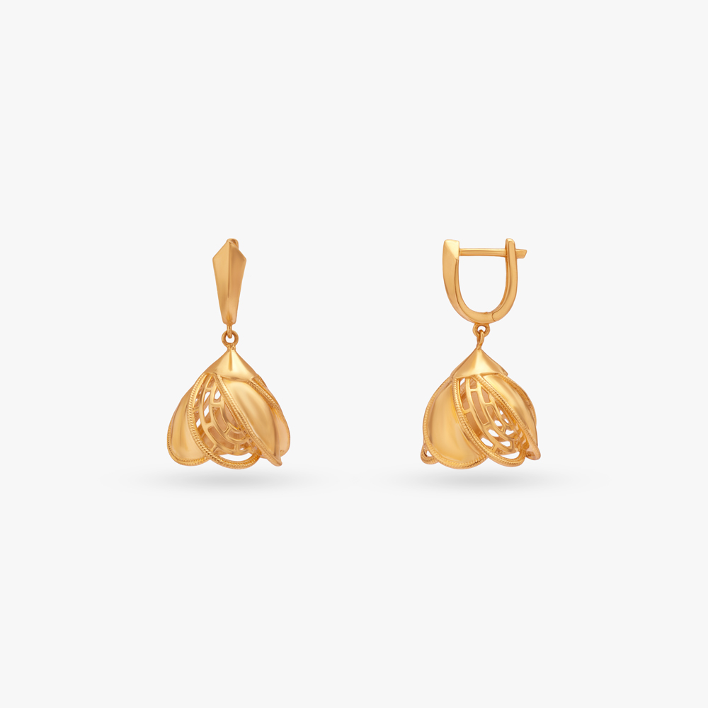 Floral Fusion Gold Hoop Earrings,,hi-res image number null