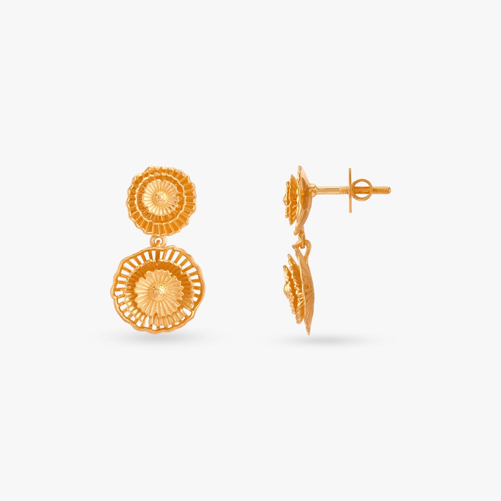 Majestic Marigold Gold Pendant and Earrings Set,,hi-res image number null