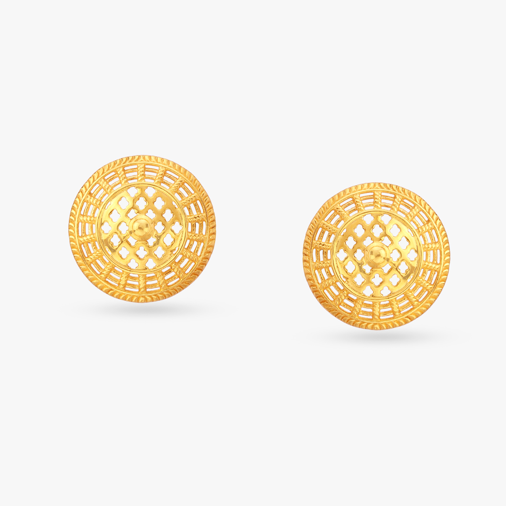 Mandala Gold Stud Earrings,,hi-res image number null
