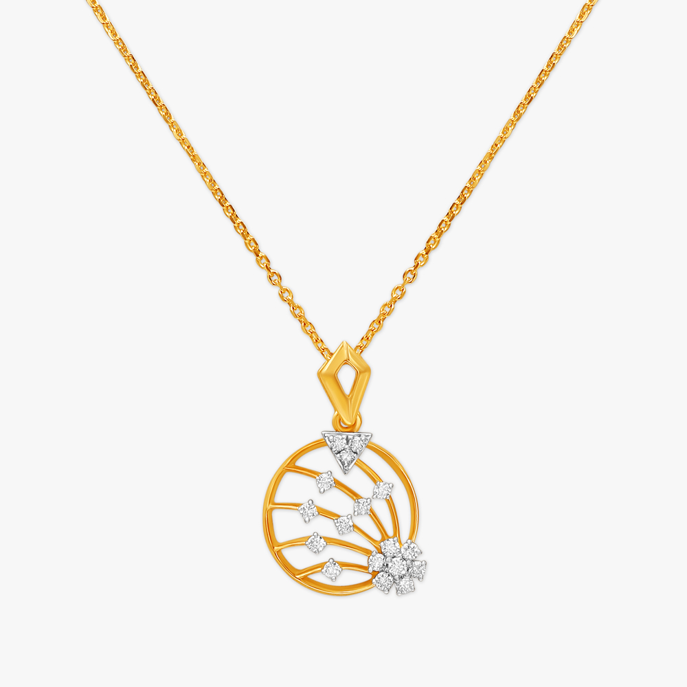 Contemporary Diamond Pendant with Chain
