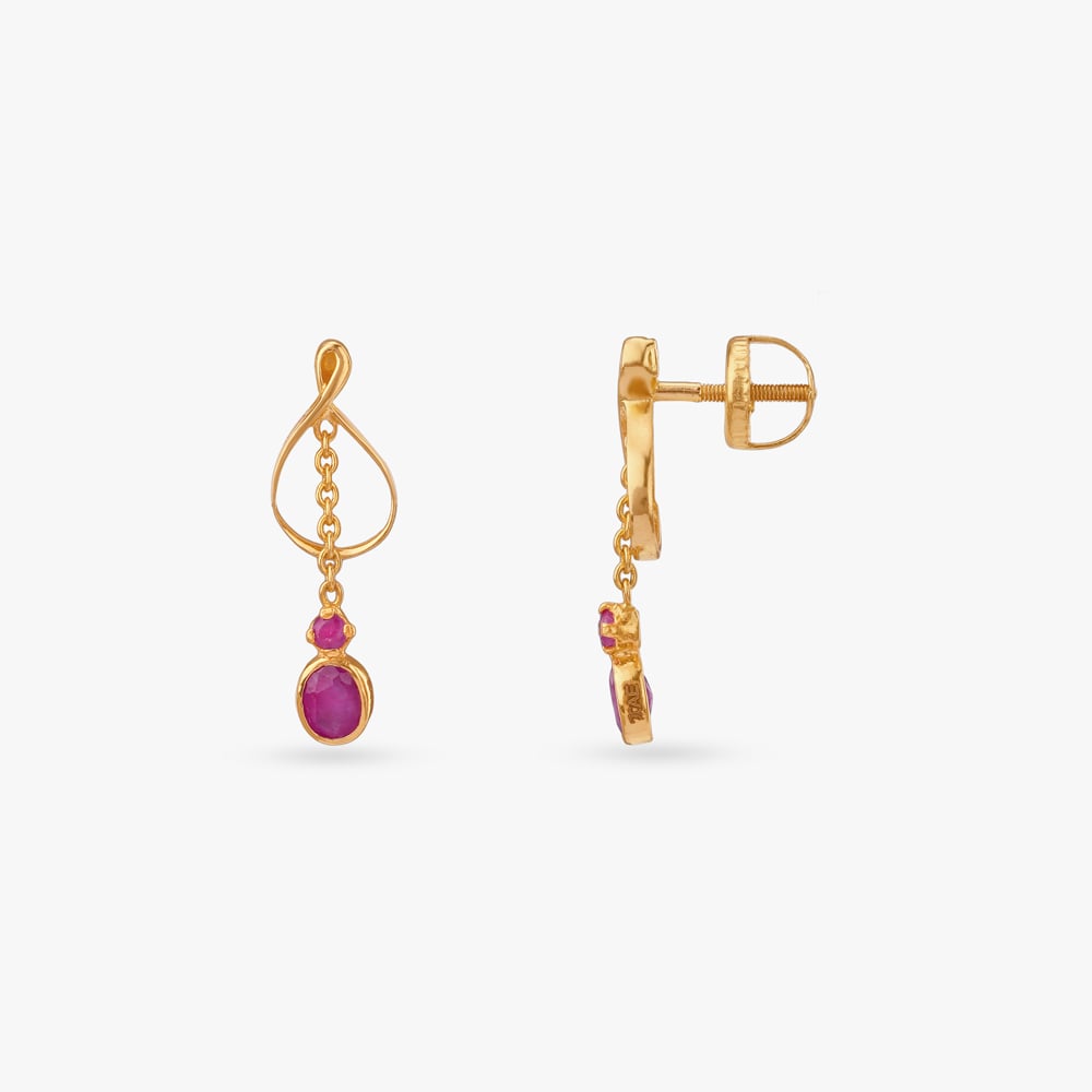 Twisted Drape Ruby Pendant and Earrings Set,,hi-res image number null