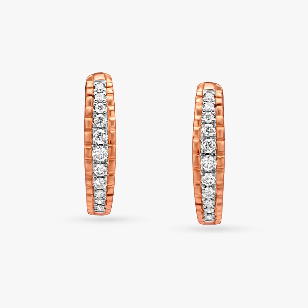 Graceful Diamond Hoop Earrings,,hi-res image number null