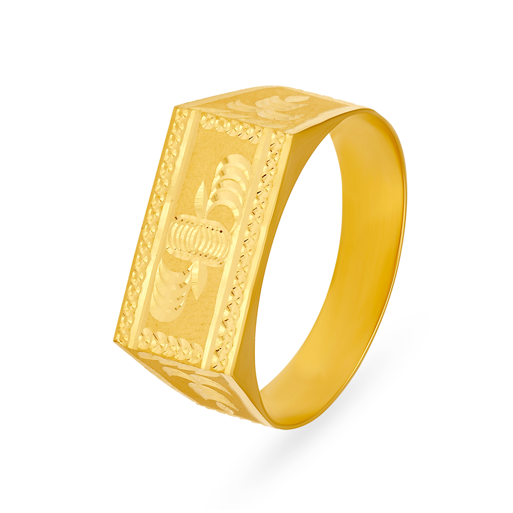 Mens gold on sale rectangle ring