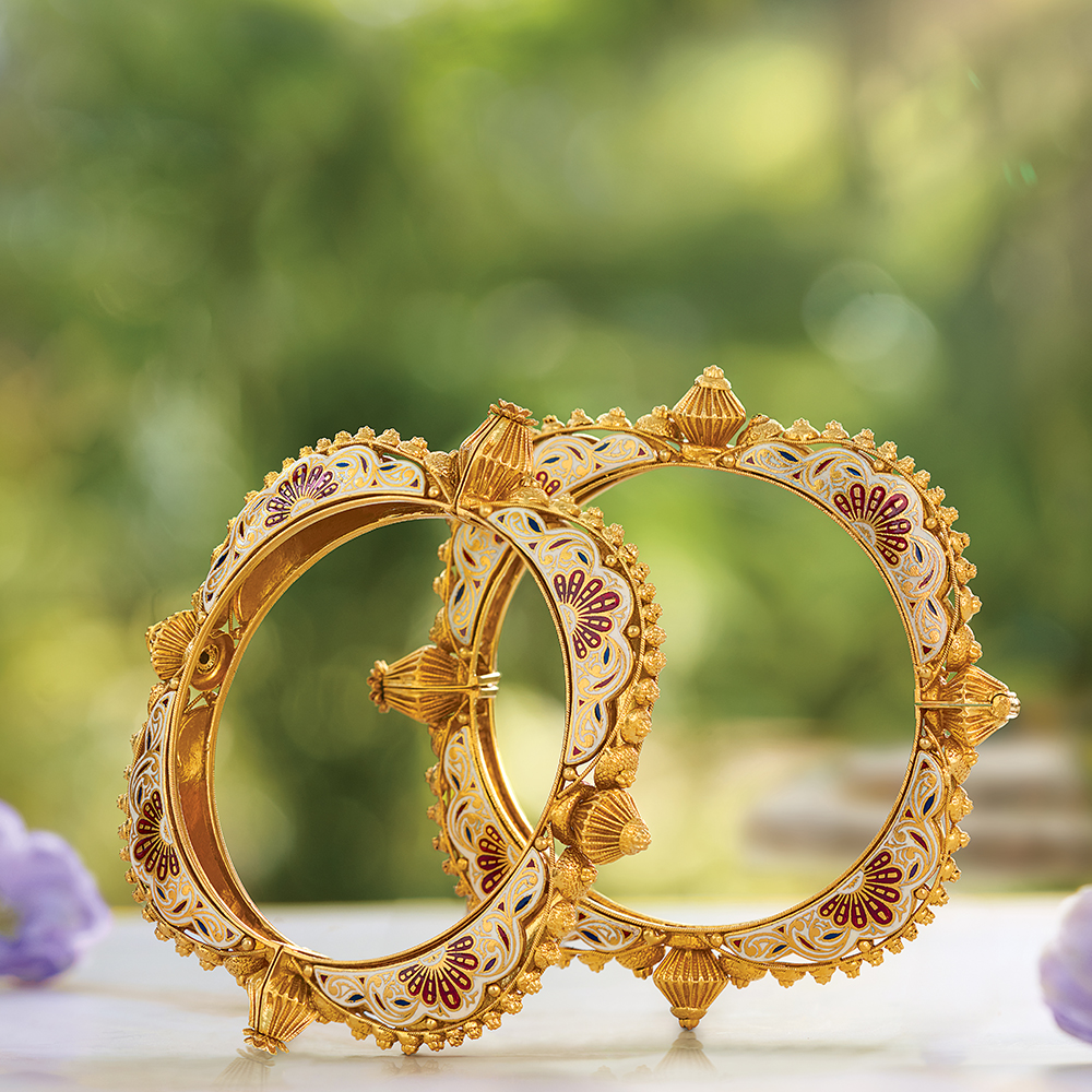 Sonar Alpona Kankan Gold Bangles,,hi-res image number null