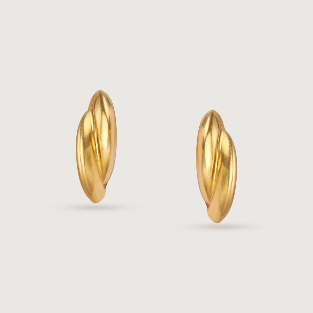 22KT Yellow Gold Sharp Stylish Stud Earrings,,hi-res image number null