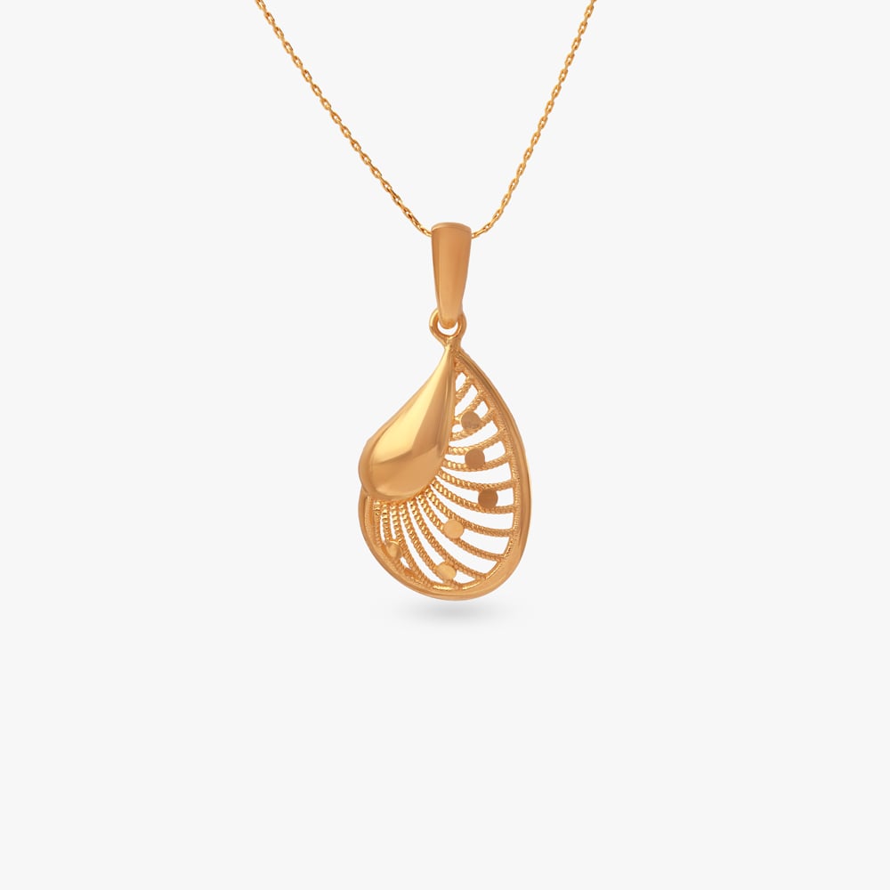 

Radiant Teardrop Gold Pendant