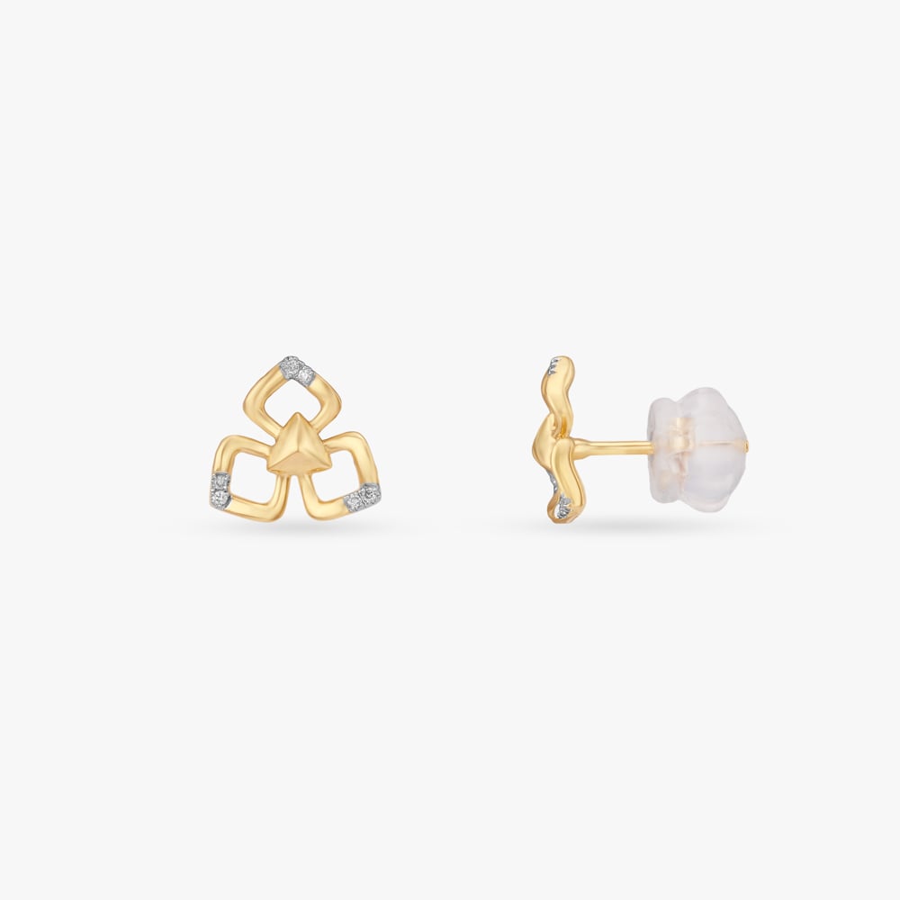 Angular Blossom Diamond Stud Earrings,,hi-res image number null