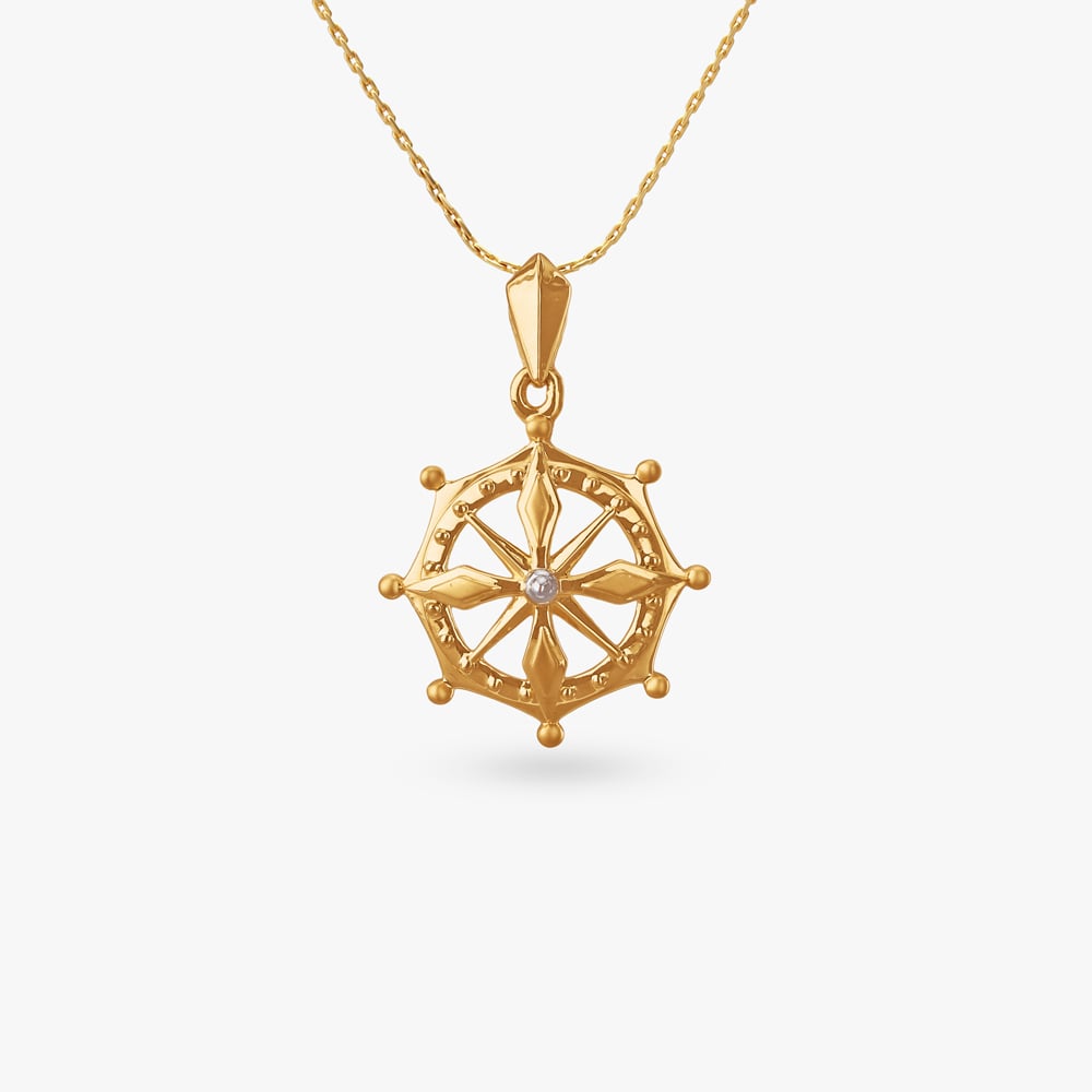 Nautical Wheel Diamond Pendant,,hi-res image number null