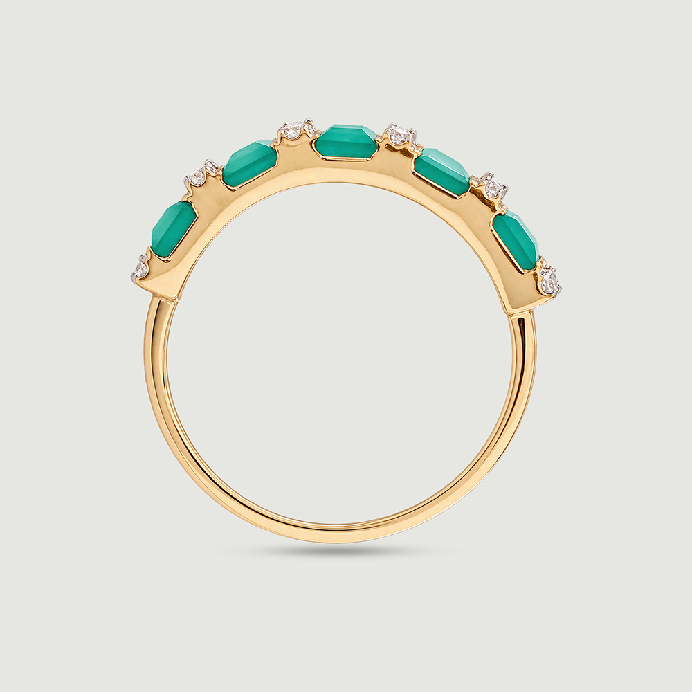 Sleek Alternating Green Onyx Ring,,hi-res image number null