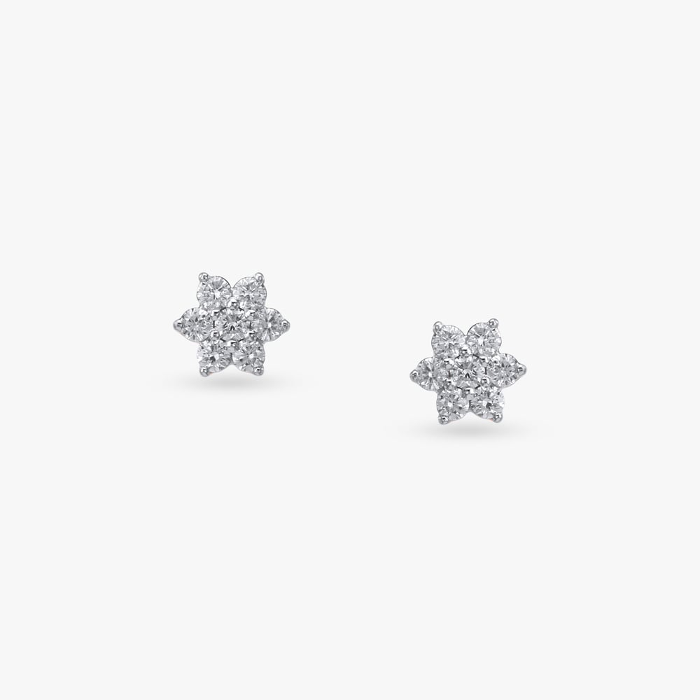 Rosette Spark Diamond Stud Earrings,,hi-res image number null