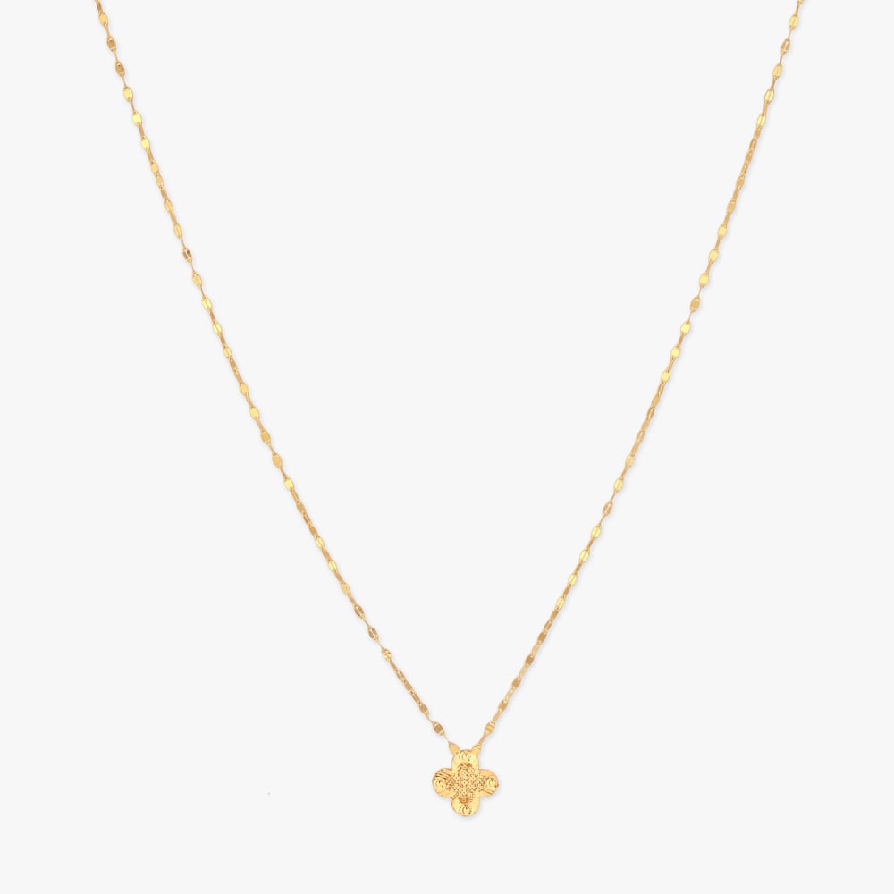Petite Clover Gold Pendant with Chain for Kids,,hi-res image number null