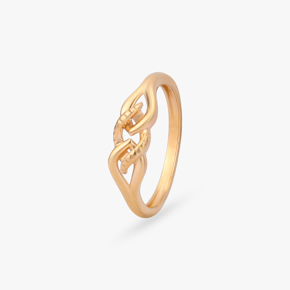 Linked Curve Gold Ring,,hi-res image number null