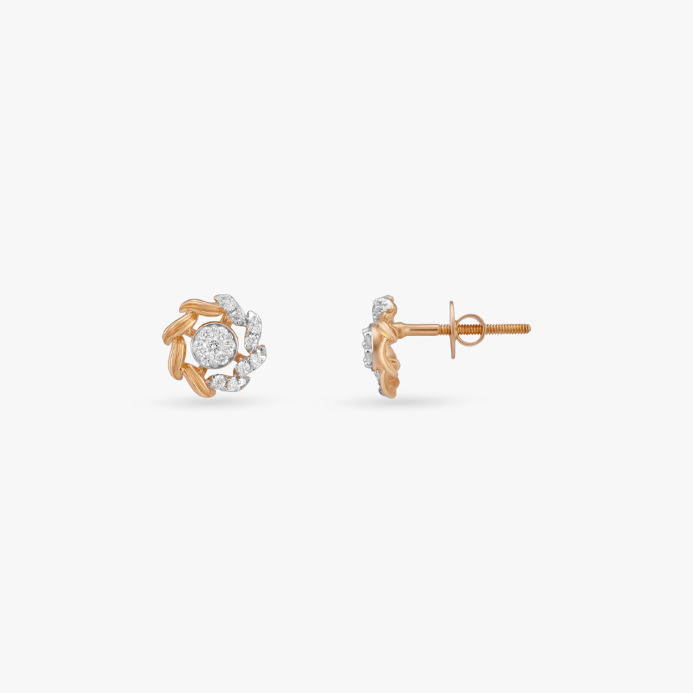 Radiant Bloom Diamond Stud Earrings,,hi-res image number null