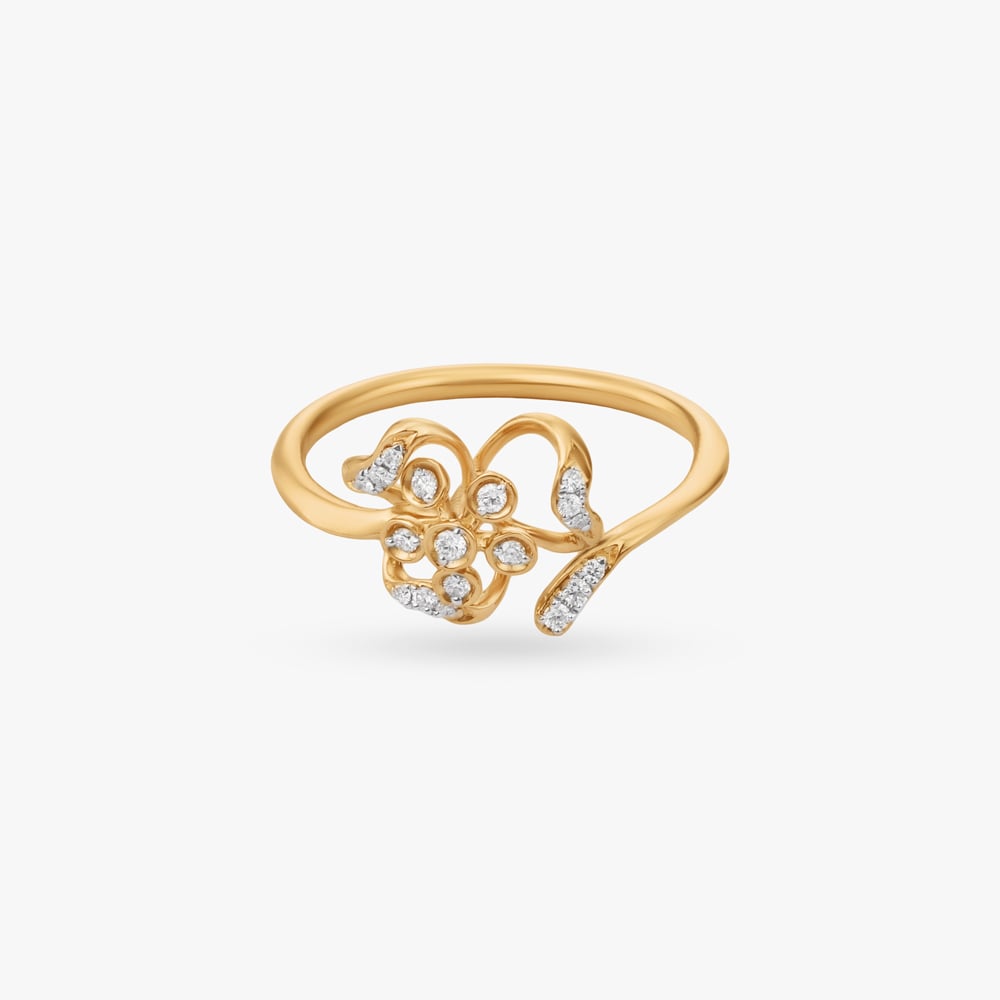 Floral Tail Diamond Ring,,hi-res image number null