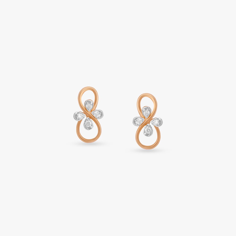 Infinity Bloom Diamond Stud Earrings,,hi-res image number null