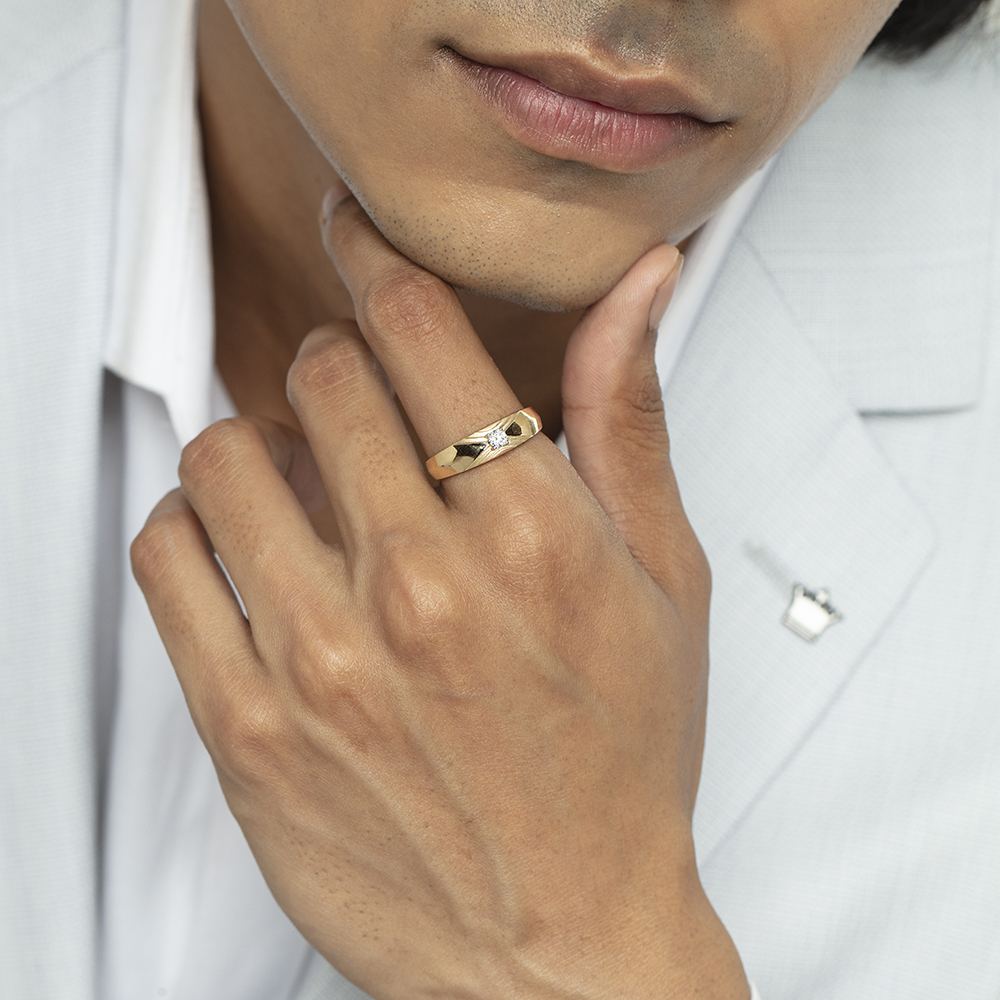 Smooth Moves Gold & Diamond Ring for Men,,hi-res image number null
