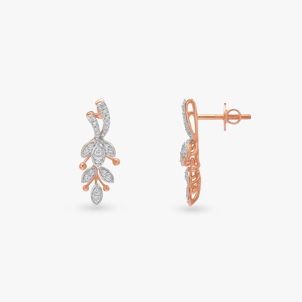 Luminous Vine Diamond Drop Earrings,,hi-res image number null