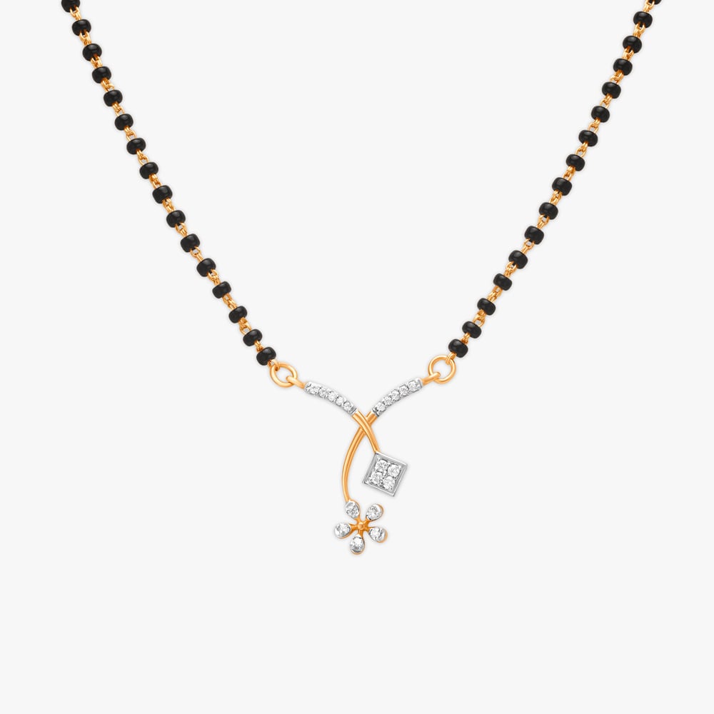 Floral Grace Diamond Mangalsutra,,hi-res image number null