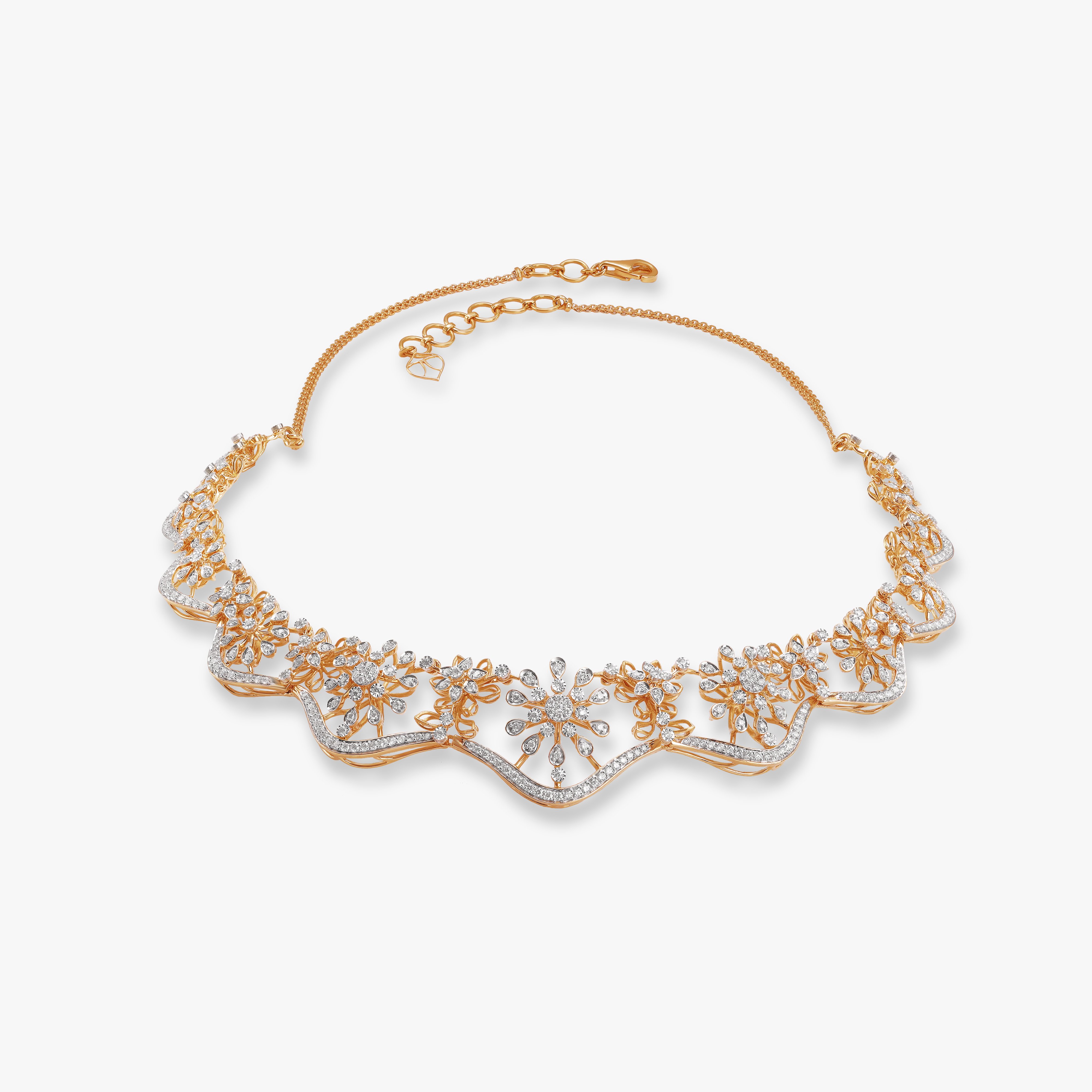 Sculpted Wonder Diamond Necklace Set,,hi-res image number null