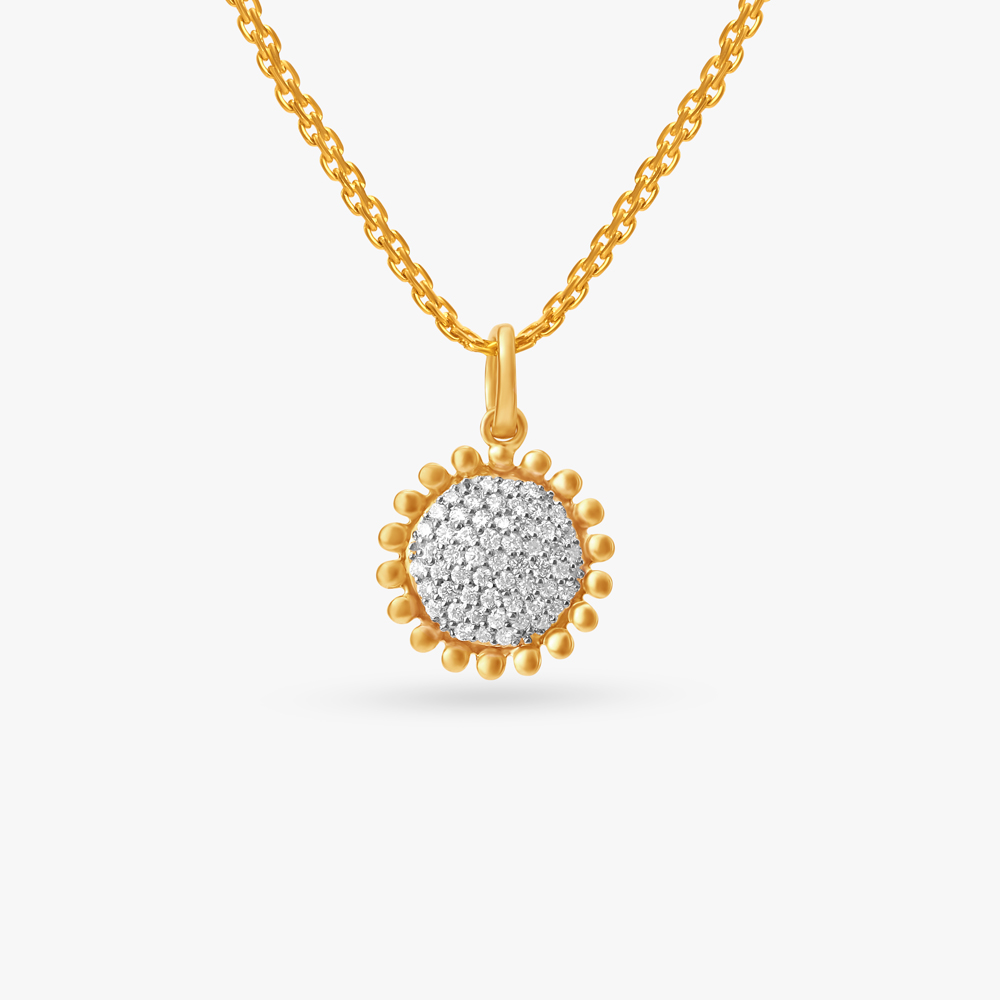 Radiant Sun Gold and Diamond Pendant