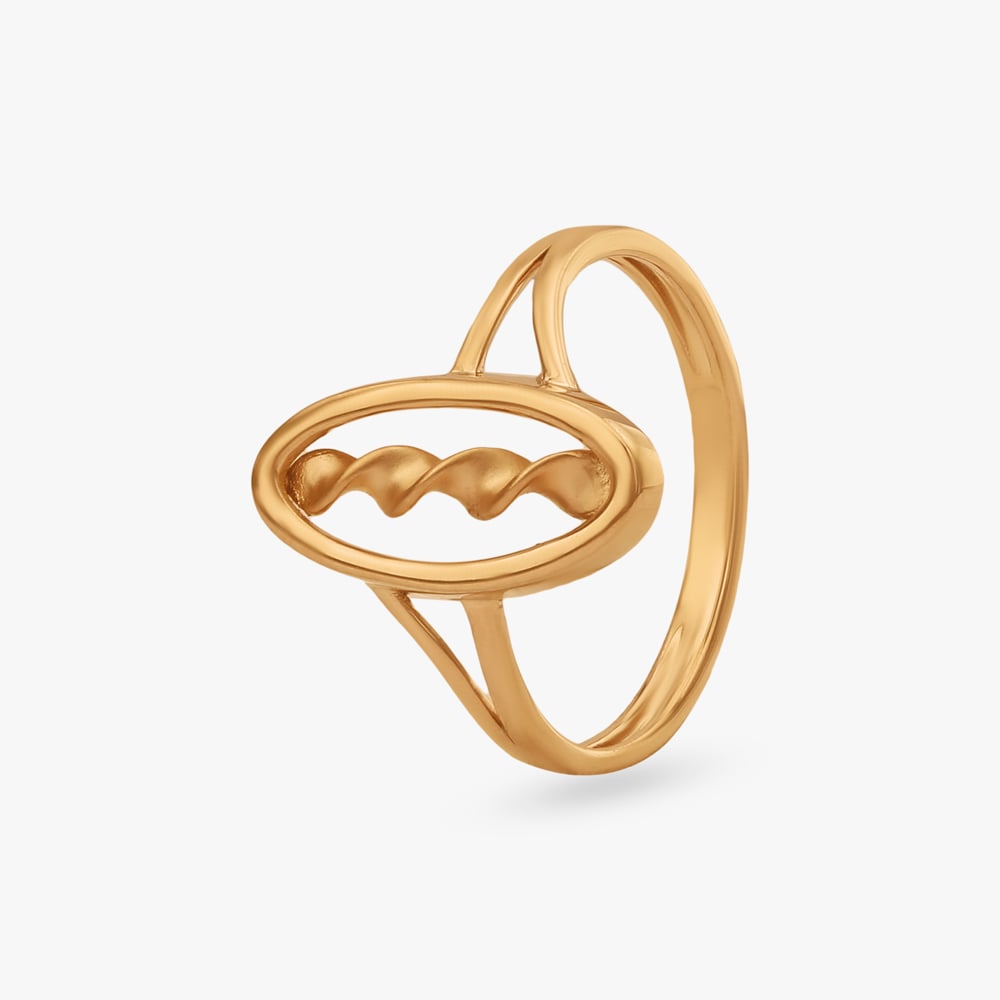 Linear Oval Gold Ring,,hi-res image number null