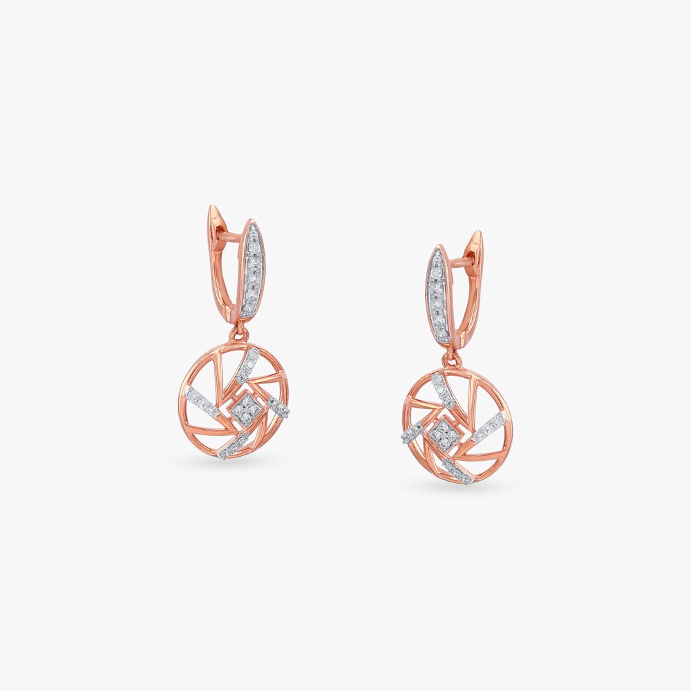 Glam Swirl Diamond Drop Earrings,,hi-res image number null