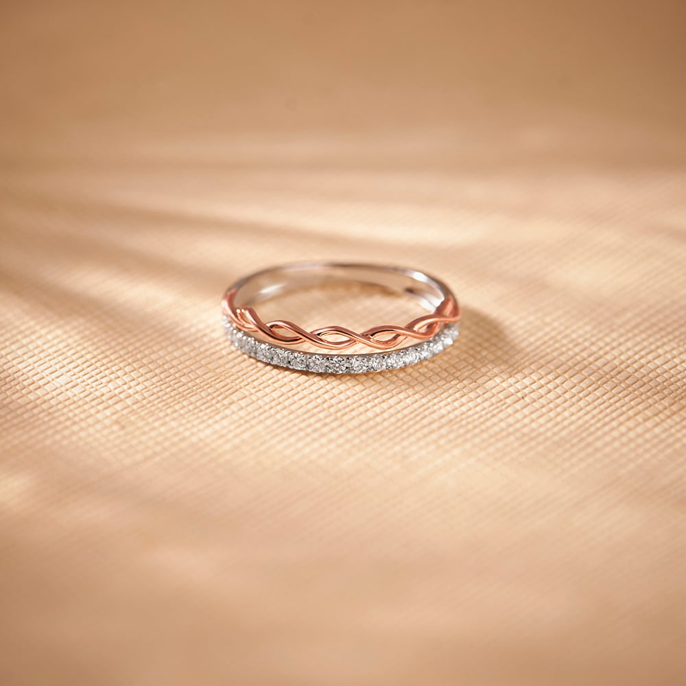 Chic Dual Tone Diamond Ring,,hi-res image number null