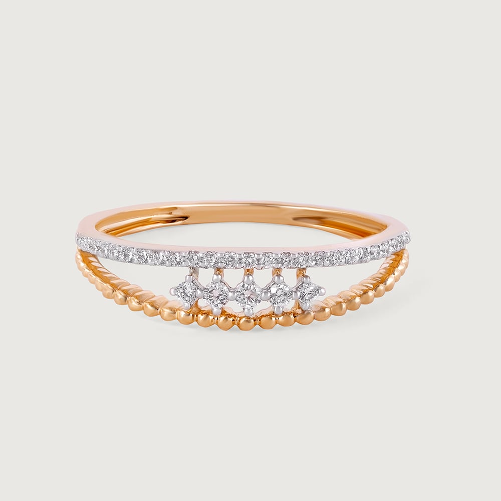 Radiant Duo Gold & Diamond Finger Ring,,hi-res image number null